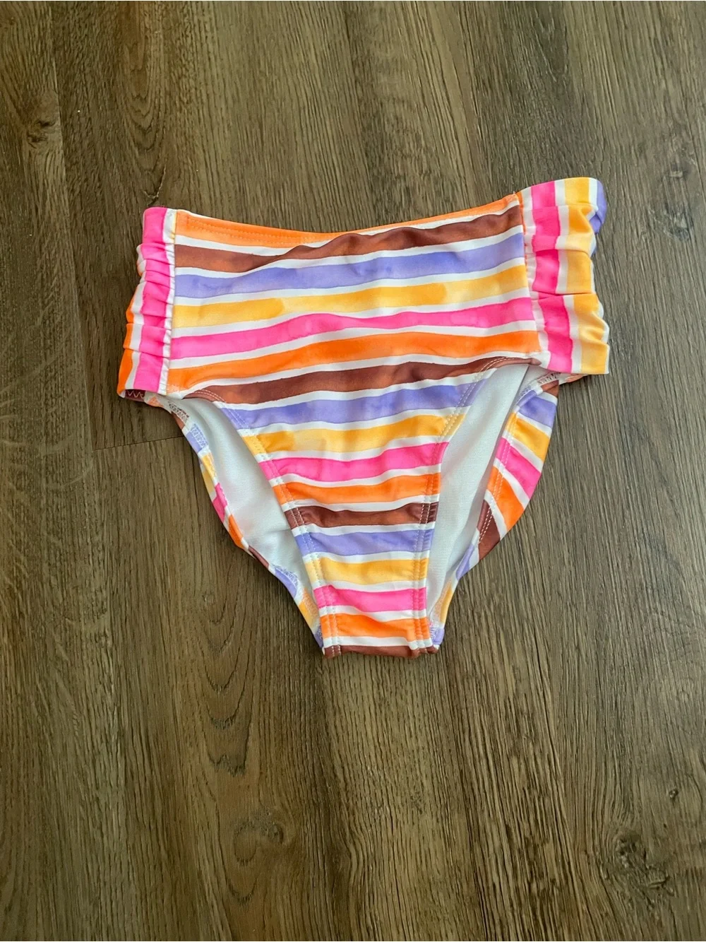 Wonder Nation High Waist Swim Bottoms Girls Size 7/8 M Multicolor Striped NWOT
